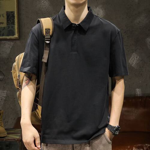 夏季棉质短袖plol衫男翻