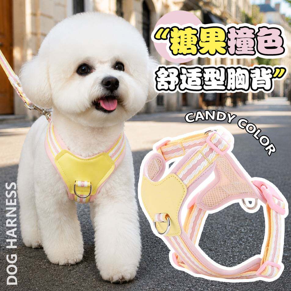 狗狗牵引绳小型犬宠物胸背式牵狗狗牵引绳