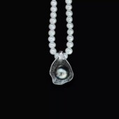 S925纯银饰品 贝壳时尚 吊坠扣空托 DIY珍珠小配件 配10 13mm圆珠