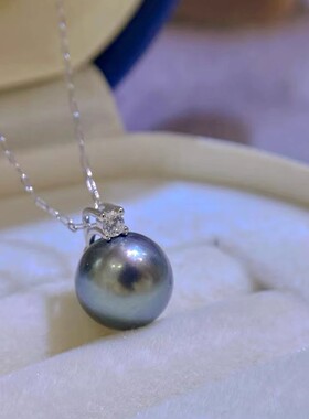 DIY珍珠小配件 S925纯银饰品 单钻王妃吊坠女空托 配10-12mm圆珠