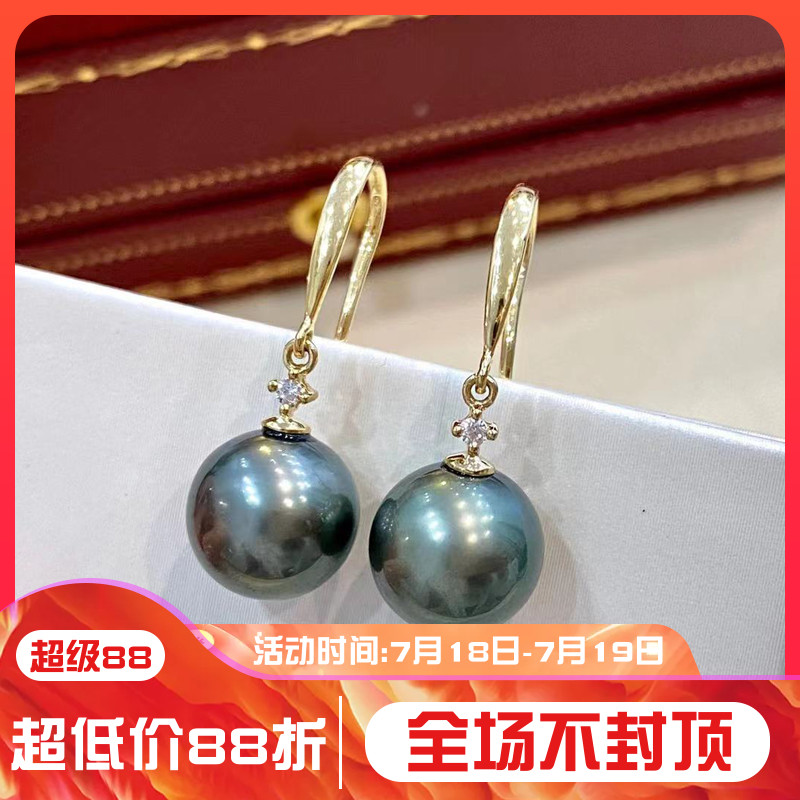 DIY珍珠耳钉配件 S925纯银饰品 金色银色耳钩女空托 配8-12mm圆珠