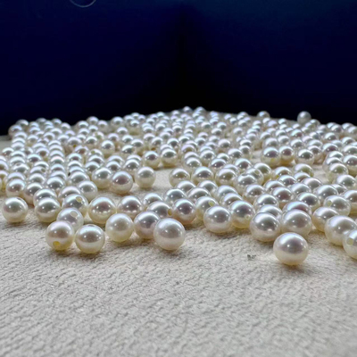 正品 天然淡水小珍珠 4-6mm 圆形微微瑕 强光裸珠 吊坠 耳钉 戒指