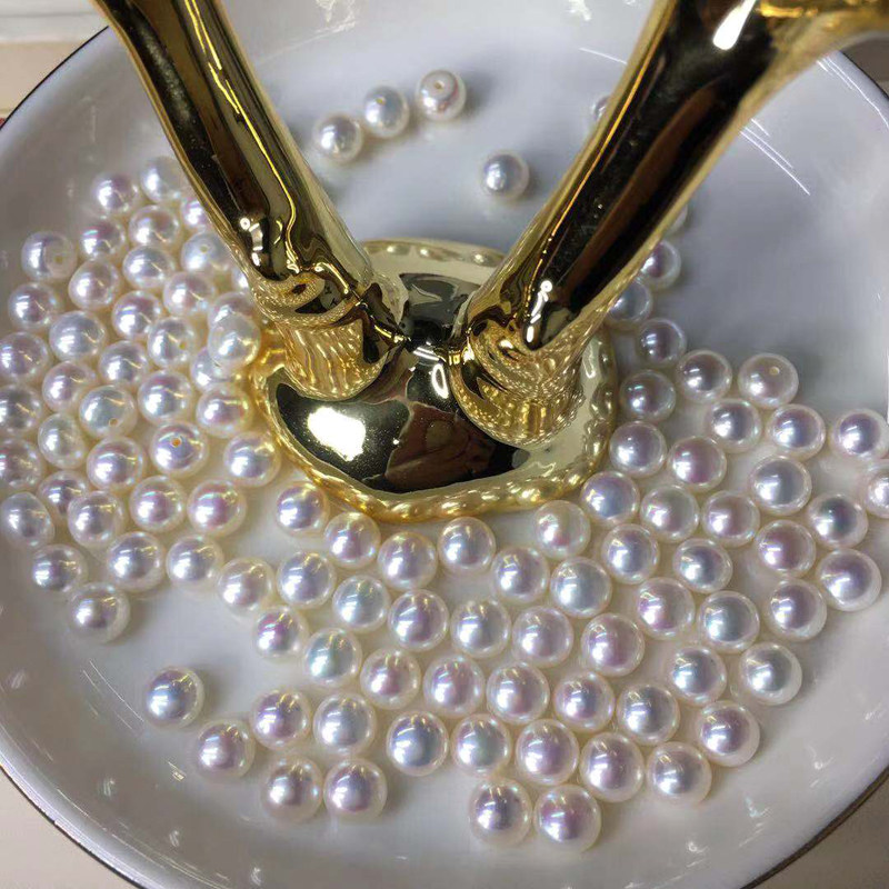 正品馒头圆天然色珍珠媲美日本