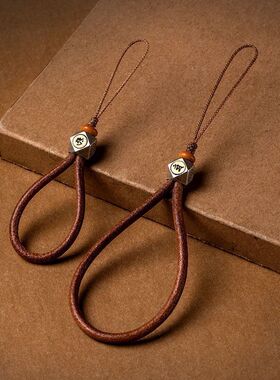 敦煌生肖手机挂绳手腕款国潮本命佛牛皮汽车钥匙扣男手机挂链挂件