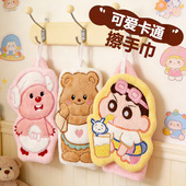 卡通厨房擦手巾擦手毛巾挂式 可爱珊瑚绒毛巾加厚吸水不掉毛檫手巾