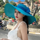 高档韩版 草帽女夏天海边沙滩大檐出游遮阳防晒百搭可折叠太阳帽子