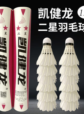 12只凯健龙二星三星鹅毛羽毛球训练球业余比赛大小学生健身