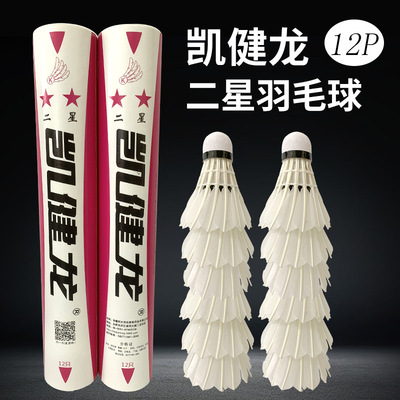 12只凯健龙二星三星鹅毛羽毛球训练球业余比赛大小学生健身