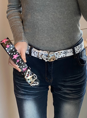 可爱天使猫咪头腰带女y2k辣妹朋克风星星皮带百搭女时尚个性配饰