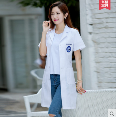 定制 新款韩版白大褂医生服女护士服夏装长袖美容纹绣师工作服