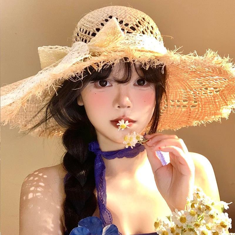 法式草编镂空拉菲草帽女夏季新款海边沙滩防晒遮阳大帽檐太阳帽子,服饰配件/皮带/帽子/围巾,帽子,淘宝优惠券,粉丝福利购,淘宝优惠卷