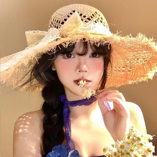 草帽草帽草帽女2026新款度假风大帽檐编织帽夏季镂空透气帽太阳帽