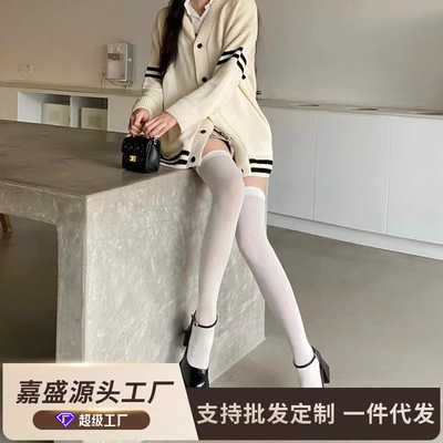 长筒袜网纱高筒大腿袜压力过膝袜天鹅绒薄款袜子女小腿半截丝袜