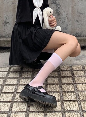 小腿袜女夏天薄款JK袜子女中筒丝袜天鹅绒过膝长袜半截白丝