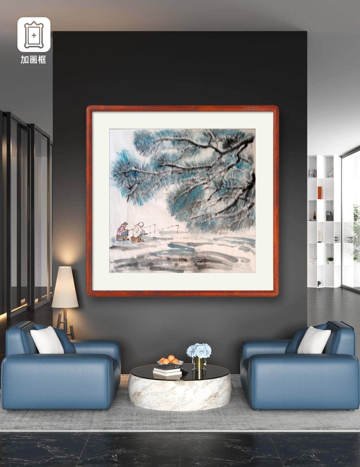 新中式客厅装饰画山水画田园风景国画