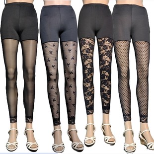 防晒长裤 外穿显瘦防走光九分裤 子女 大码 买三送一网纱蕾丝打底裤