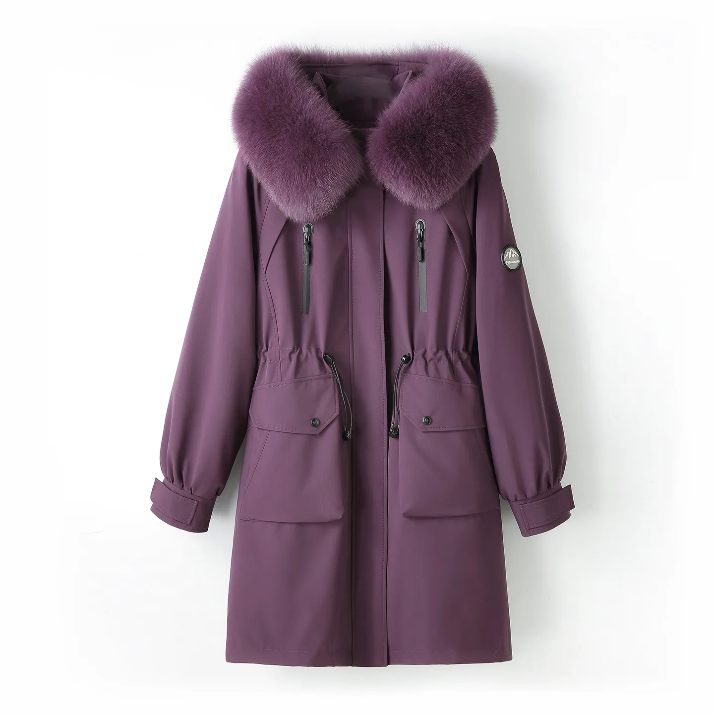 狐狸毛派克服女2025冬新獭兔毛可脱卸内胆中长款皮草外套保暖工装