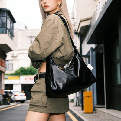 【牛角托特】可斜挎可单肩可腋下软皮大容量包休闲百搭S-3145-B