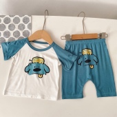 莫代尔棉透气男女宝宝男女童可爱套装 夏季 七分裤 短袖 婴幼儿衣 套装