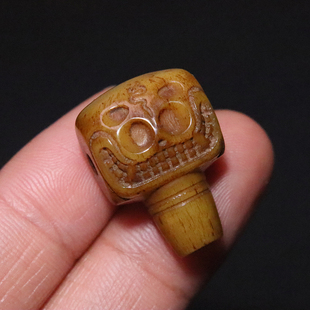 天然驼骨老料藏式阿呆三通佛头骨头菩提手串长串佛珠diy文玩配饰