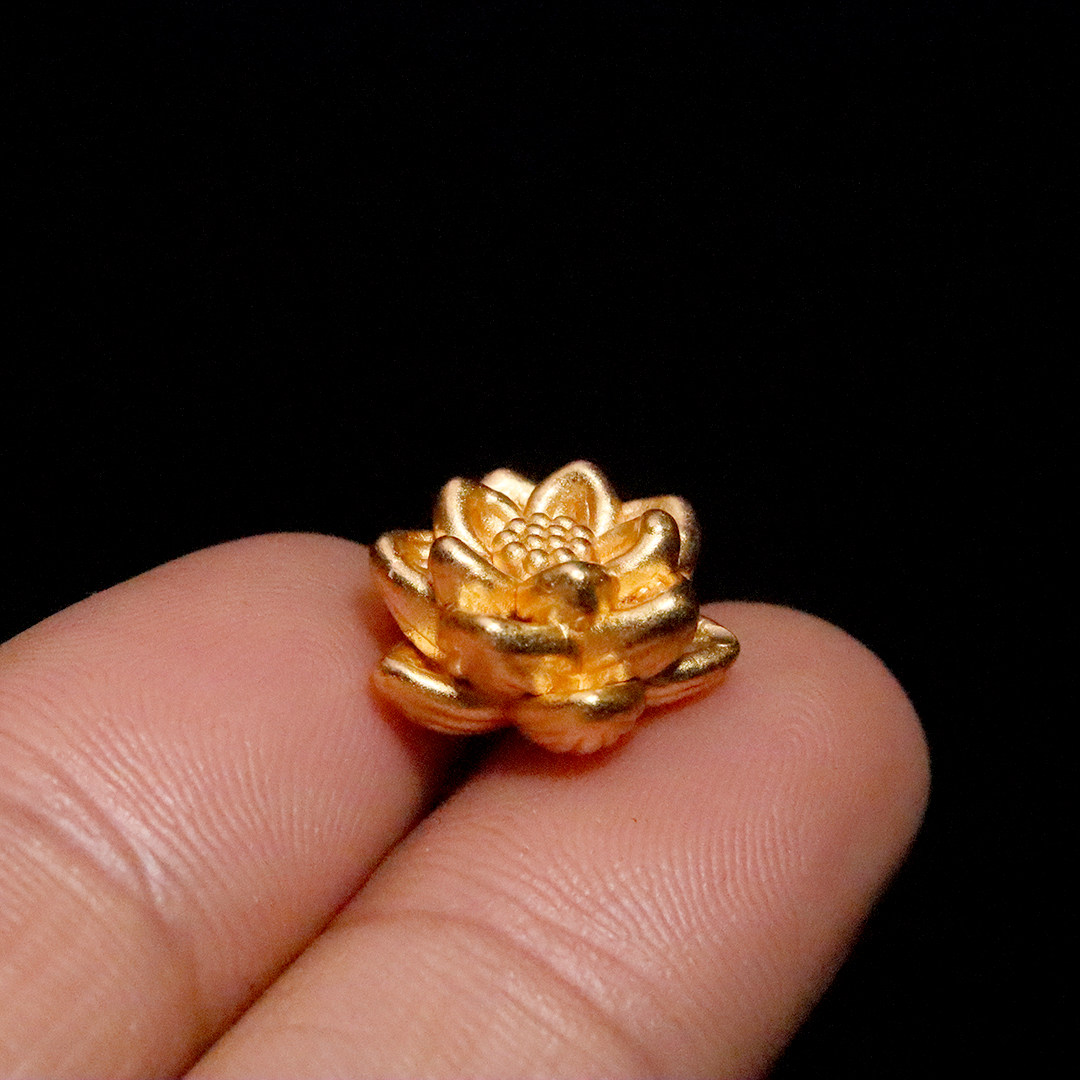 原创925银镀金莲花莲子手串隔珠