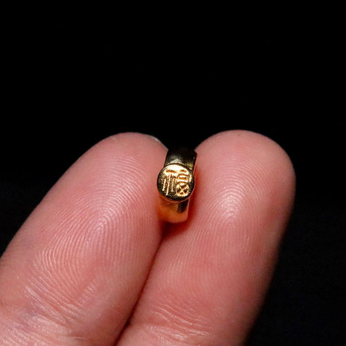 原创925银镀金福字手串隔珠