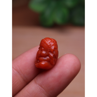 天然南红玛瑙飞象宝宝背云隔珠侧挂吊坠菩提手串长串diy文玩配饰