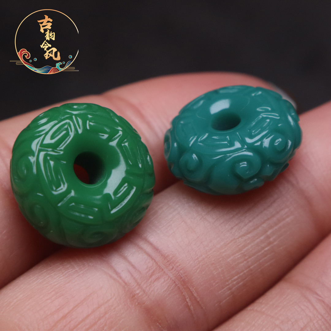 雪巴琉璃回纹扣子隔珠顶珠配饰