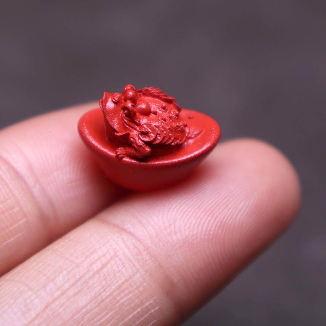 朱砂元宝金蟾隔珠侧挂配饰