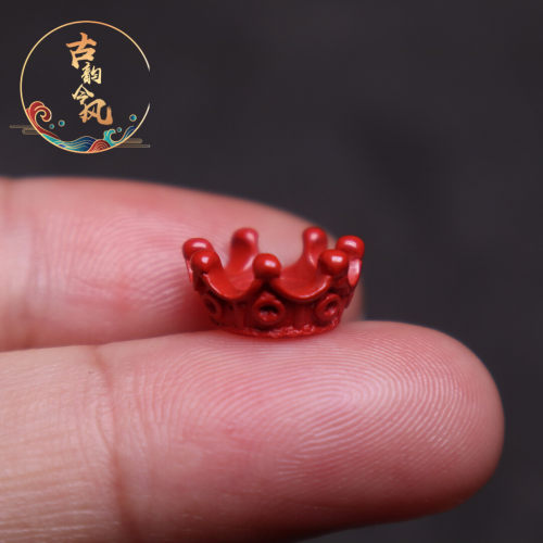 文玩手串保真朱砂隔圈配珠