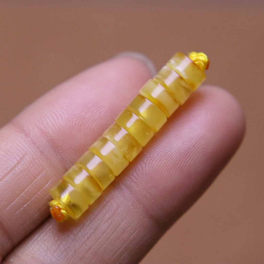 天然原矿蜜蜡直切隔片药片隔珠