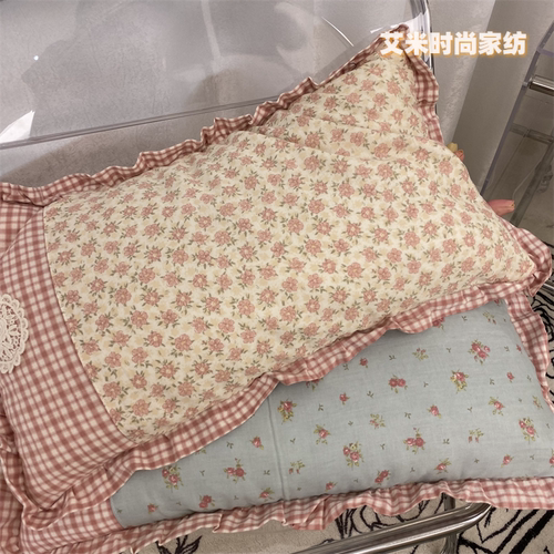 韩式小碎花全棉双层纱荞麦枕全棉