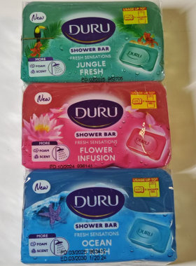 土耳其DURU杜鲁牌橄榄油鲜花香皂 马赛牛奶黄瓜青持久留香6个包邮