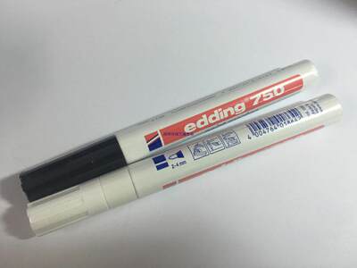 正品德国油漆笔艾edding迪750 2-4MM 白漆笔 黑漆笔 防水漆笔