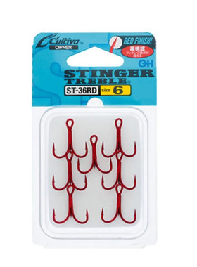 日本OWNER欧娜原装 ST-36RD 红色 路亚鱼钩三本钩三锚钩带倒刺