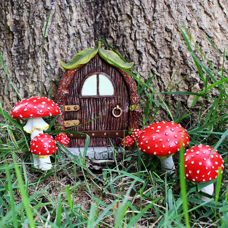 花园造景夜光蘑菇插件 庭院草坪树脂假窗荧光树挂装饰品 美式乡村