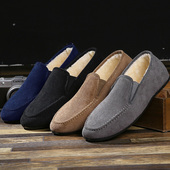 老北京棉布鞋 男 低帮软底一脚蹬英伦百搭潮鞋 男冬季 加绒保暖休闲鞋