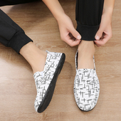 豆豆休闲鞋 老北京布鞋 工作男鞋 夏季 透气软底一脚蹬百搭懒人帆布鞋