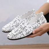 工作男鞋 夏季 豆豆休闲鞋 老北京布鞋 透气软底一脚蹬百搭懒人帆布鞋