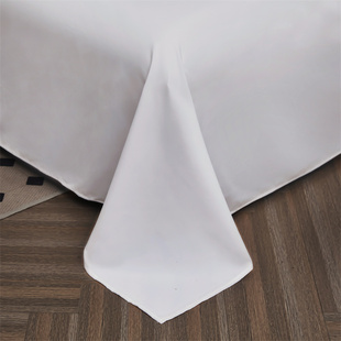 宾馆酒店民宿床上用品纯白色单床单美容院足疗加厚贡缎床笠