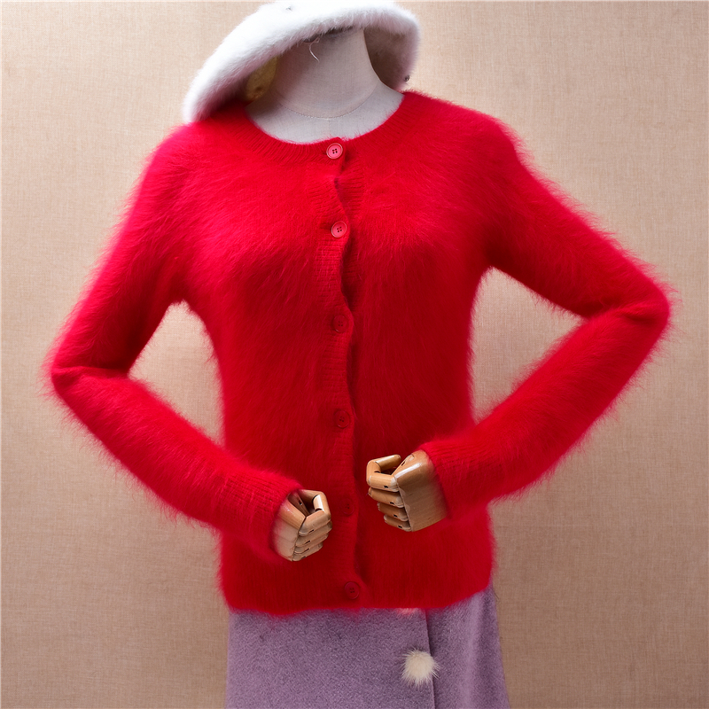 秋冬时尚百搭小个子红色圆领ins长毛貂绒修身显瘦小码外套女1113