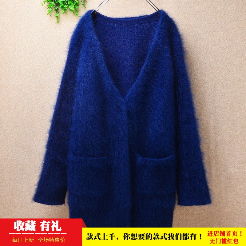冬季貂绒v领加厚外套女