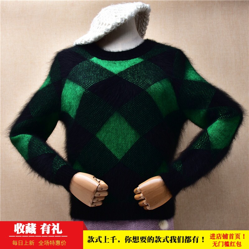 短款秋冬拼色貂绒圆领修身