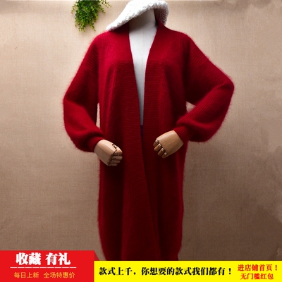 冬季加厚中长款貂绒蝙蝠袖外套