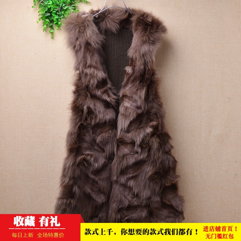中长款披风狐狸皮草修身显瘦外套