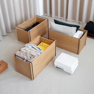 丹麦原装进口 Koc系列橡木玩具杂物收纳箱大容量书本杂志储物箱