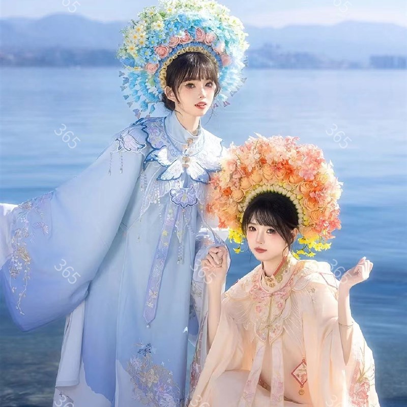 泉州簪花少女服装浔浦女服装明制汉服马面裙云南旅拍摄影写真服饰