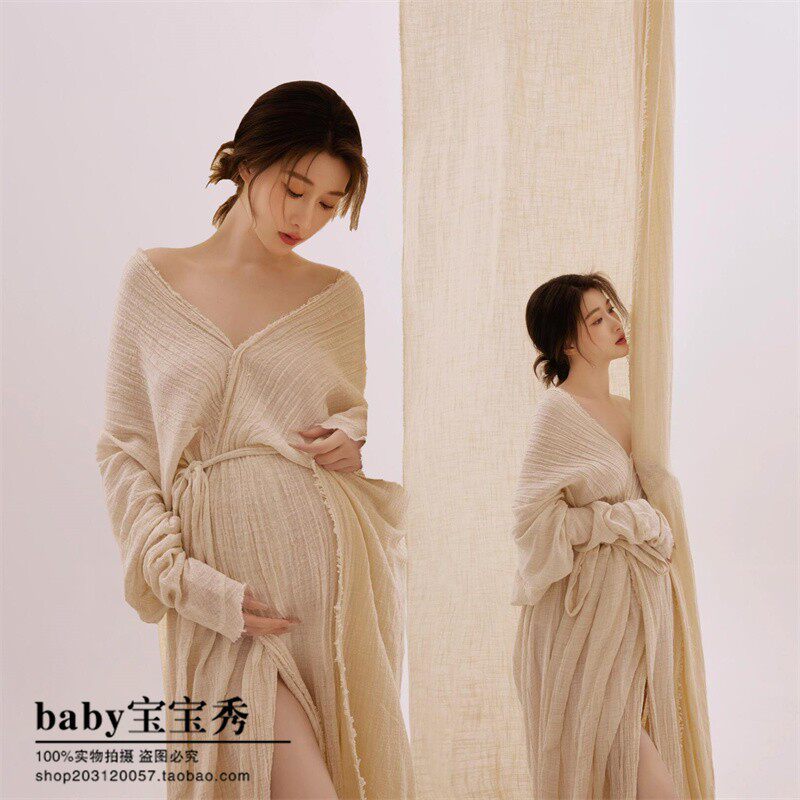 照相馆新款孕妇拍照服装画报风甜美韩系可爱孕妈咪甜系辣妈照开衫