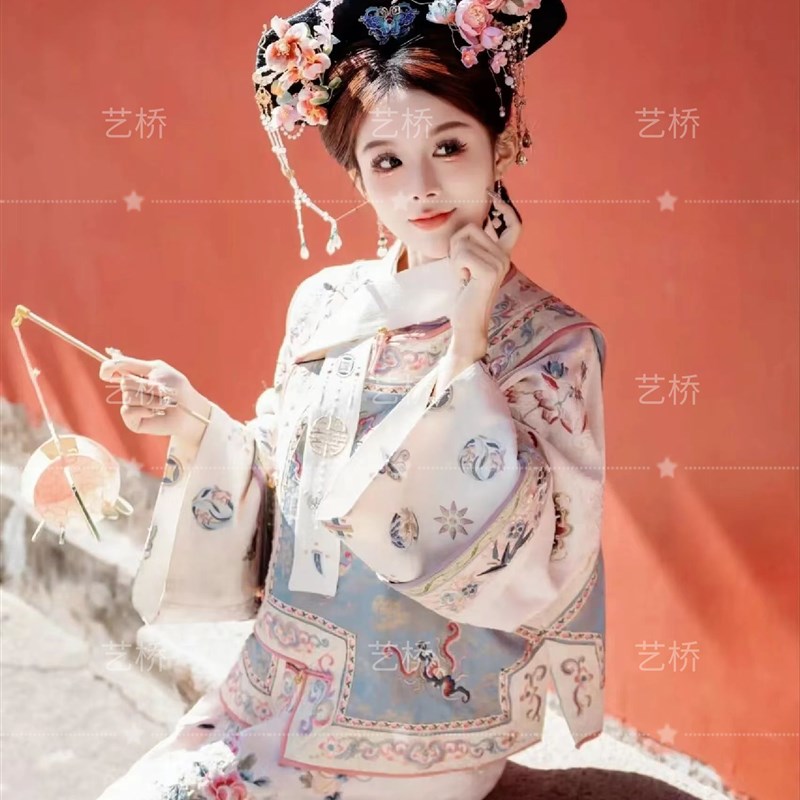 新款泉州浔埔女簪花汉服清汉女格格服旅拍复古风少女写真拍照服装
