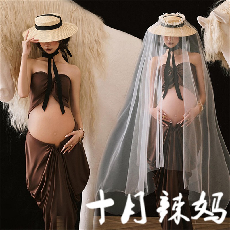 影楼新款马年孕妇拍照服装法式时尚复古风室内艺术照孕妈大肚摄影